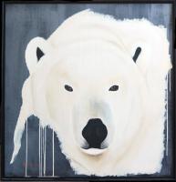 POLAR BEAR   Peinture animalière, art animalier, peintre tableau animal, cheval, ours, élephant, chien sur toile et décoration par Thierry Bisch 